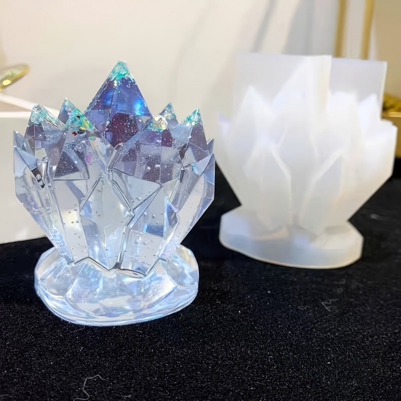 Candle Molds - 1pccristal cluster decorativo molde de silicone